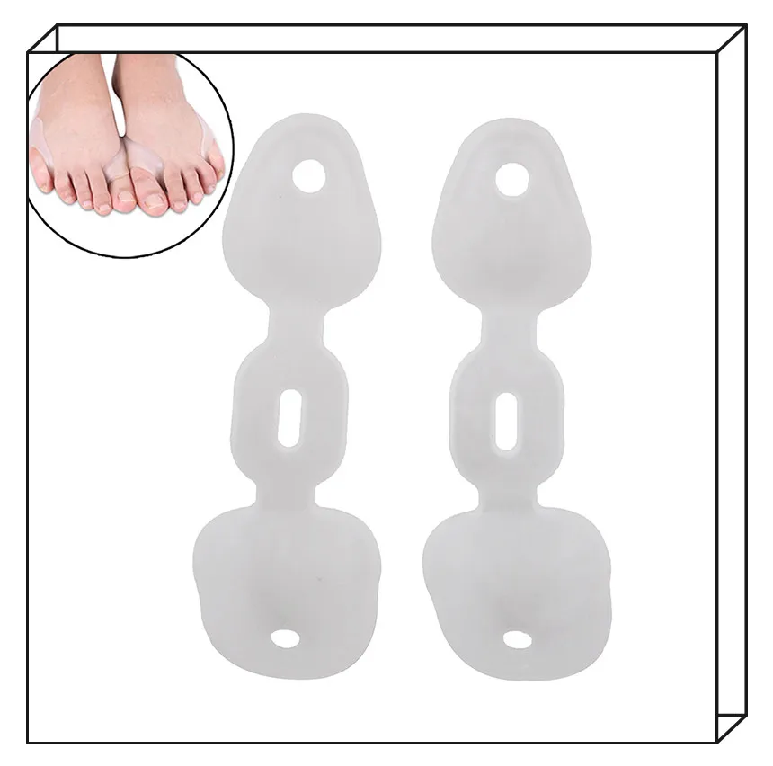 1Pair Silicone Toe Straightener Little Finger Separator Correction Thumb Protector Foot Care