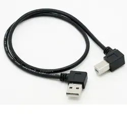 Двойной изгиб USB2.0 принтер линия передачи данных, двухконцевая Гибка принтер соединительная линия, AM до BM контурный принт 0,5 м 10 шт