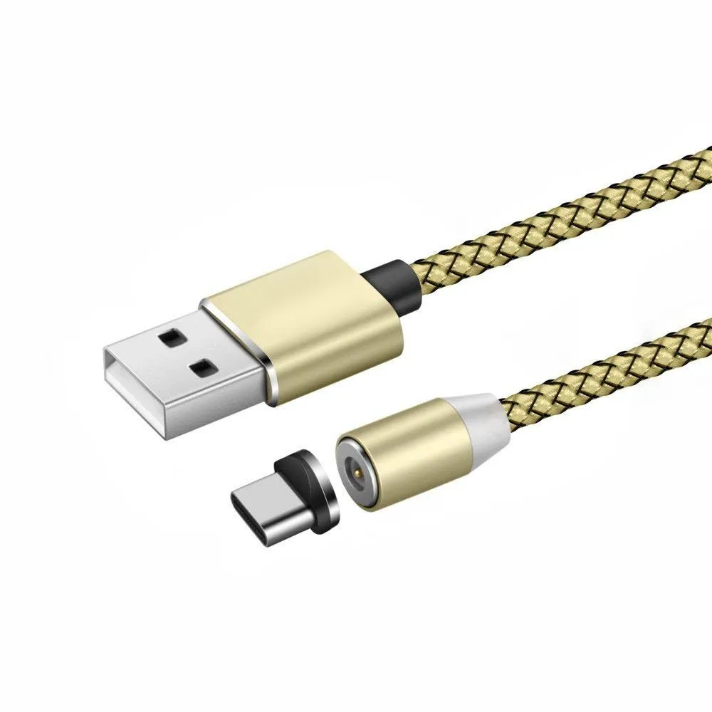 1 м 2 м Тип C USB Магнитный кабель зарядное устройство круглый светодиодный кабель для зарядки для samsung S9 Xiaomi huawei USB-C разъем для смартфона Универсальный