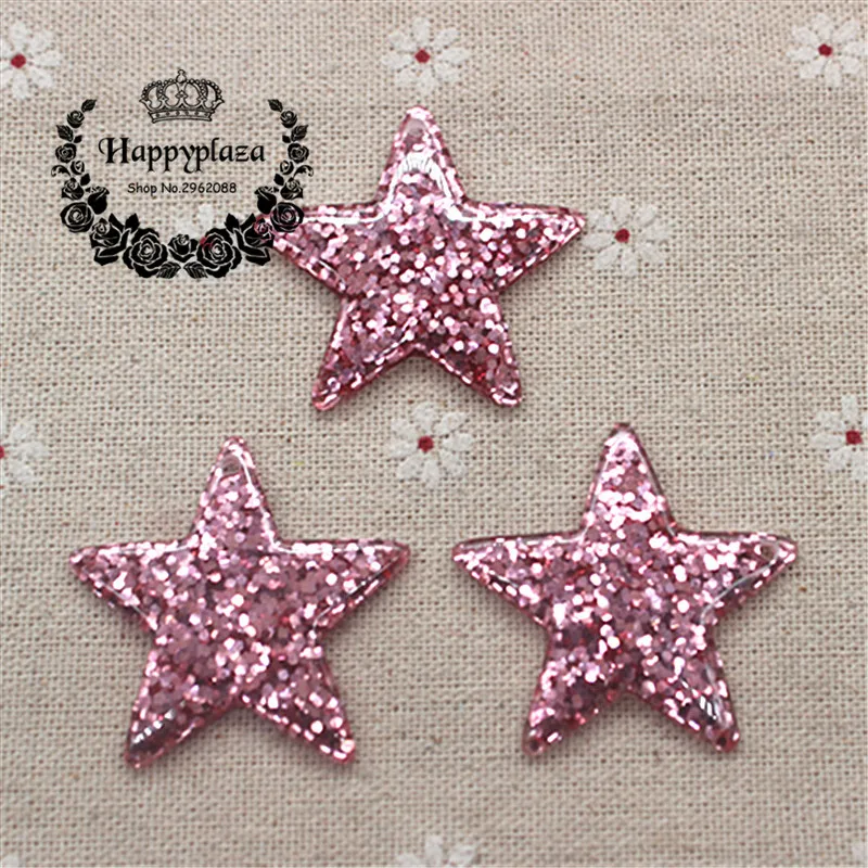 

10pcs Kawaii Resin Shiny Dark Pink Five Star Flatback Cabochon Art Supply Decoration Charm Craft DIY Accessories,39mm