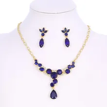 Дизайн Африканский женский костюм Ювелирные наборы для женщин Модный кристалл ожерелье серьги набор свадебные ювелирные аксессуары