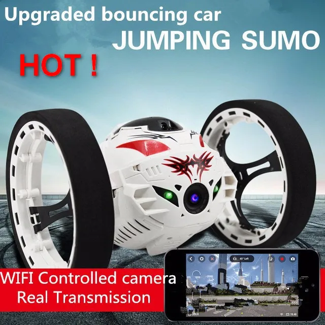 Amazing 1 10 RC Car With WIFI Camera PHONE Remote Control Upgraded Bounce Stunt car Robot