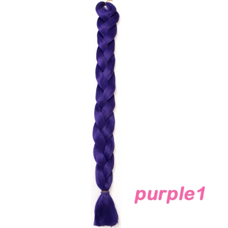 Плетеные волосы 1 шт. длинные 100 см сложенные большие синтетические косы 165 г/шт. VERVES чистый цвет плетеные волосы для наращивания - Цвет: # Фиолетовый