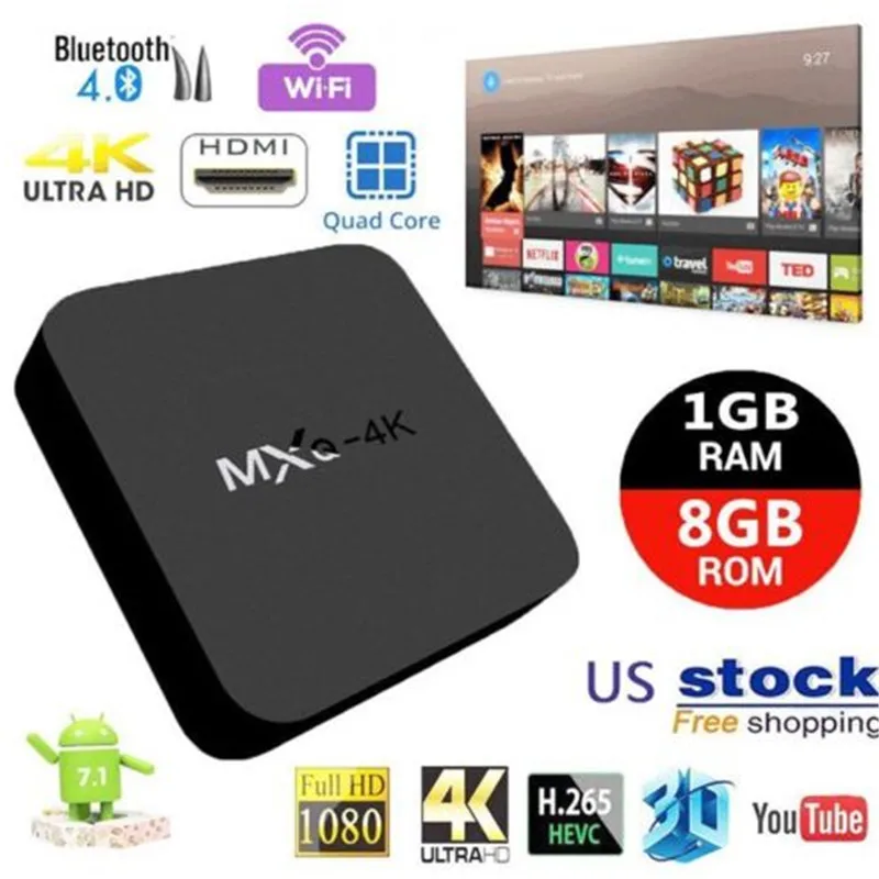 

AKASO MXQ-4K Android 7.1 TV Box RK3229 1GB+8GB Smart TV BOX Quad Core Media Player Wifi MXQ 4K Set Top Android Box high quality