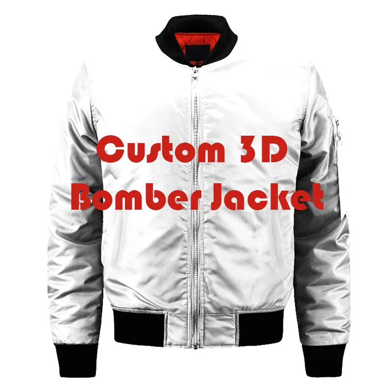 

Drop Shipping USA Size Customized Full Printing Designs Thick Bomber Jacket U Streetwear Flight MA-1 Jacket Custom Made Coat