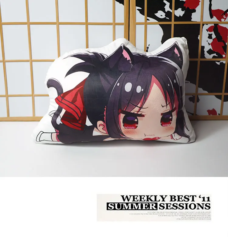 Kaguya-sama Love Is War Подушка Игрушка Аниме Shinomiya Kaguya Fujiwara Chika короткая плюшевая кукла двухсторонняя наволочка 48 см