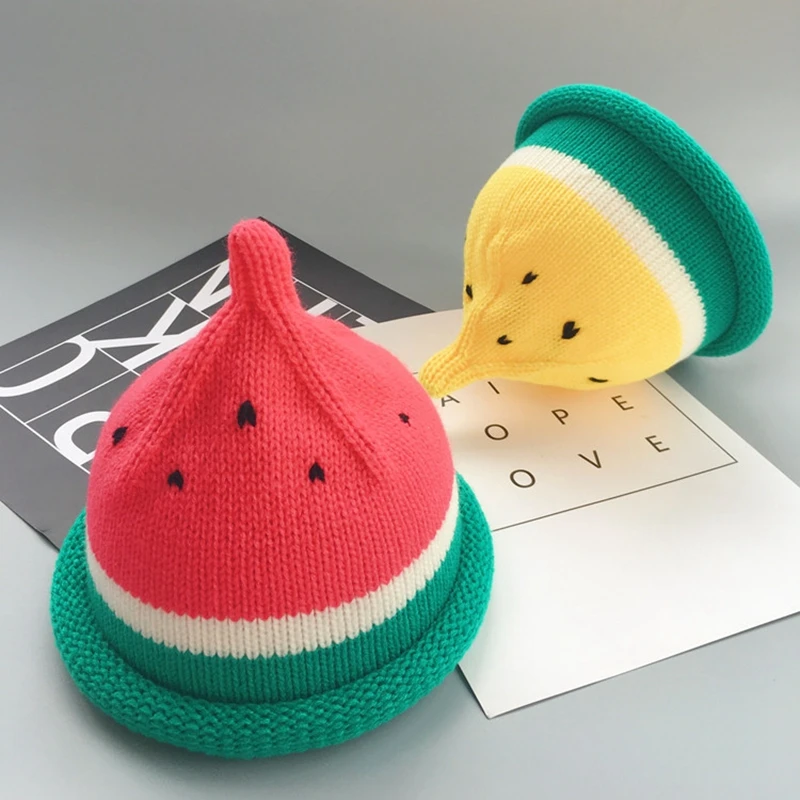 Fashion Mother & Child Baby Warm Winter Knit Beanie Fur Hat watermelon Cap and  Lei feng's Hat  6-28M Age Baby Kids Favorite (2)