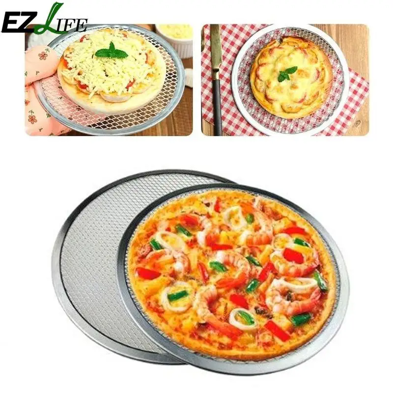 EZLIFE 6/8/9/10 Inch Aluminium Pizza Flat Mesh Thickening Pizza Mesh Baking Pizza Dishes Network Tray Kitchen Baking Tool EZLIFE 6/8/9/10 Inch Aluminium Pizza Flat Mesh Thickening Pizza Mesh Baking Pizza Dishes Network Tray Kitchen Baking Tool