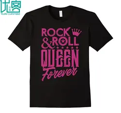 Рок н ролл королева навсегда рок группа музыка подарок футболка 2019 Летняя мужская футболка с коротким рукавом