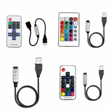 5 12 24 V USB светодиодный светильник s RGB USB RF пульт дистанционного управления 5V 12V 24 V Вольт USB светодиодный светильник 3 11 17 24 ключ дистанционного управления беспроводной