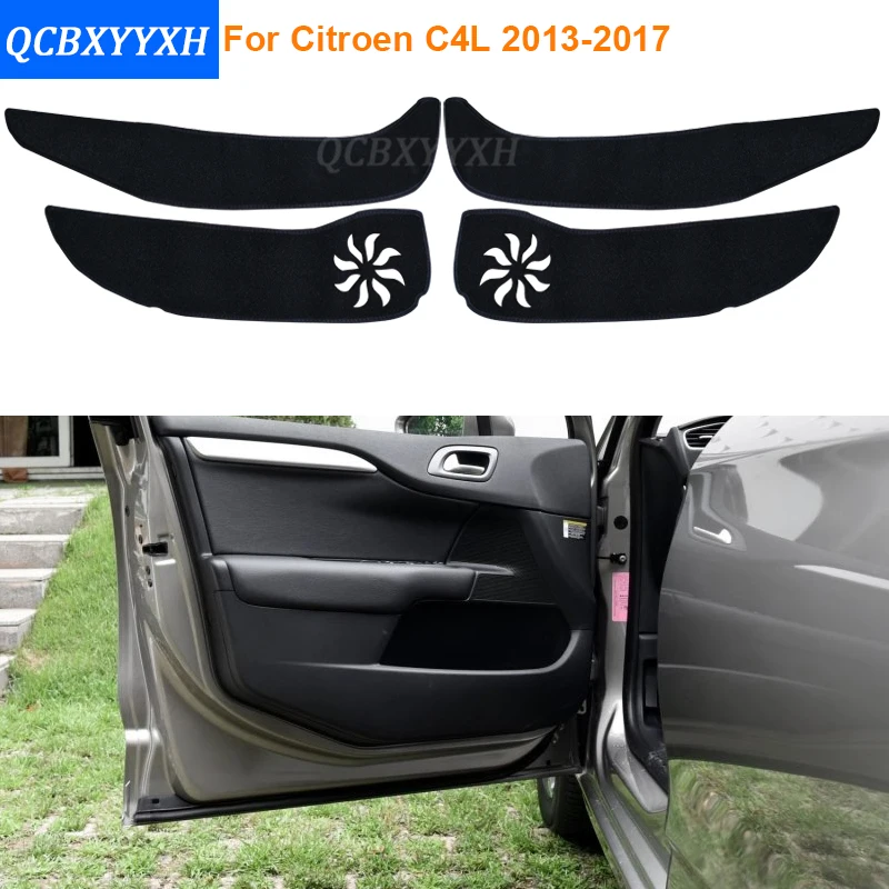 

2color Car Styling Polyester Protector Side Edge Protection Pad For Citroen C4L 2013-2017 Protected Anti-kick Door Mats Cover