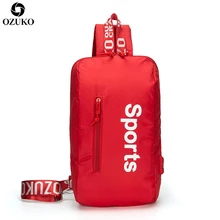 OZUKO модная нагрудная многофункциональная мужская сумка через плечо для женщин, зарядка через usb, сумка мессенджеры, Вместительная дорожная сумка через плечо