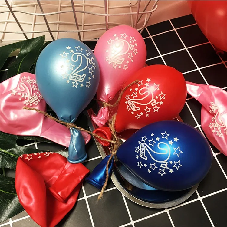 Йориу 15 шт с днем рождения 2 года воздушный шар детский душ мальчик девочка латексные шары набор конфетти 2-й день рождения украшения Дети