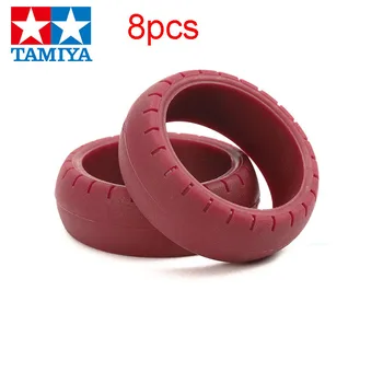 

8PCS 95482 Low Friction Large Dia Arched Tire Maroon Tyre Skin for RC Tamiya Mini 4WD Racing Car Model DIY Parts