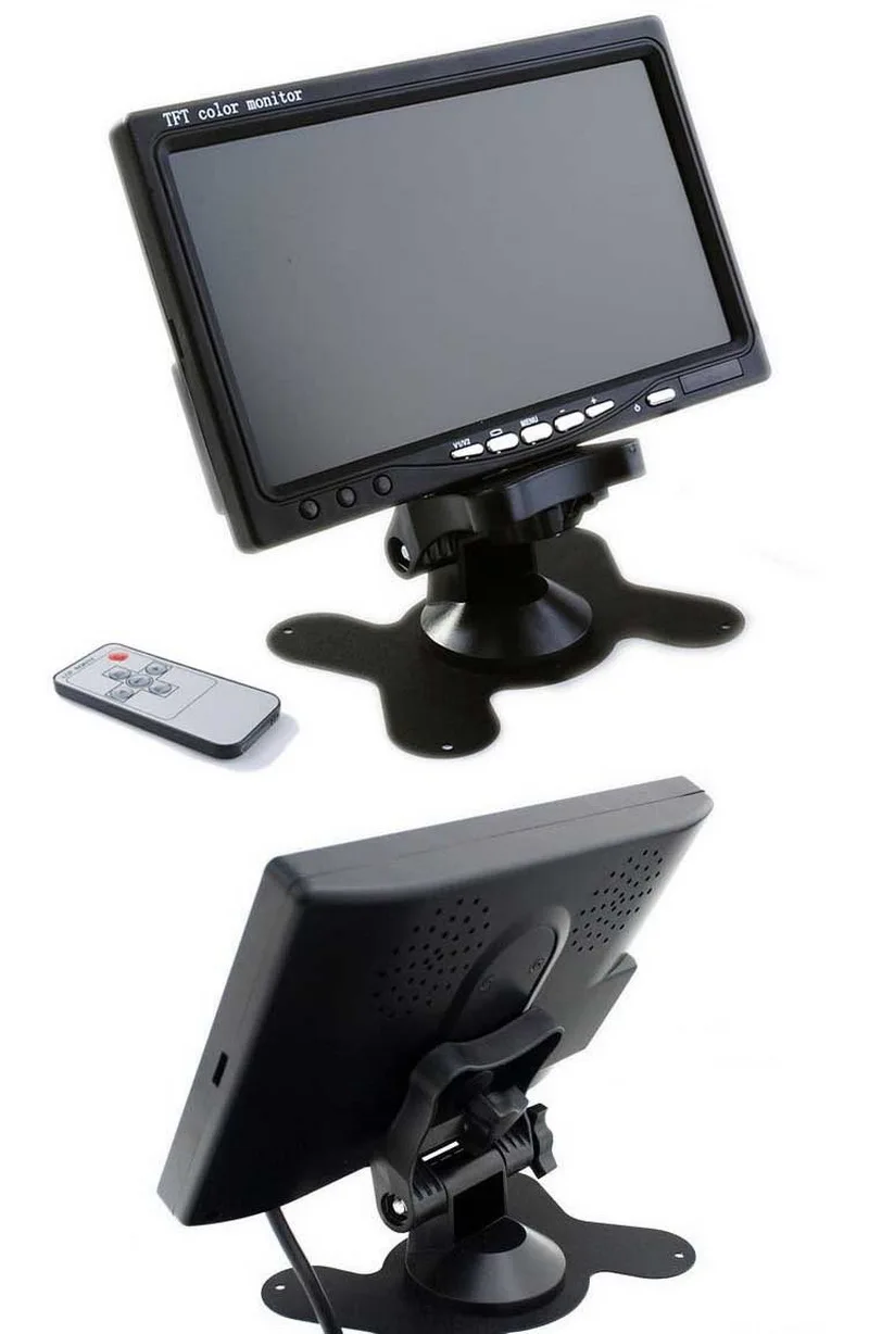 Для камеры заднего вида Бесплатная доставка монитор автомобиля 7 дюймов цветной TFT ЖК-дисплей Экран автомобиля монитор с 2 AV вход обратный
