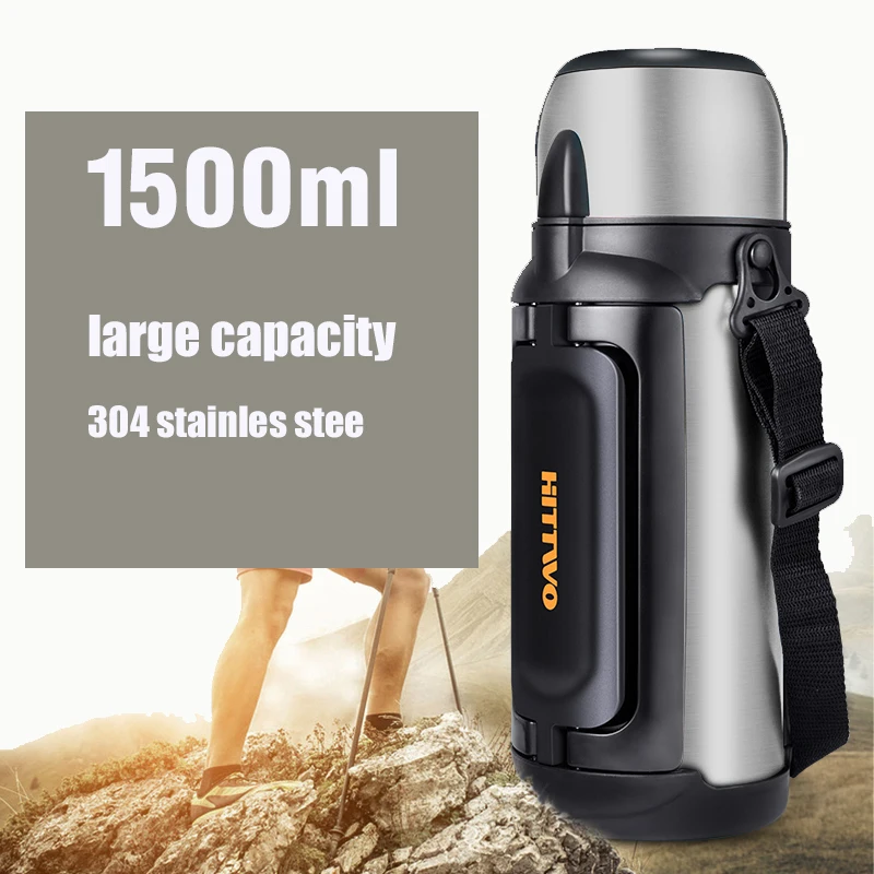 1500ml Insulated Flask Large Capacity Thermos Travel Water kettle 304 Stainless Steel Thermos
