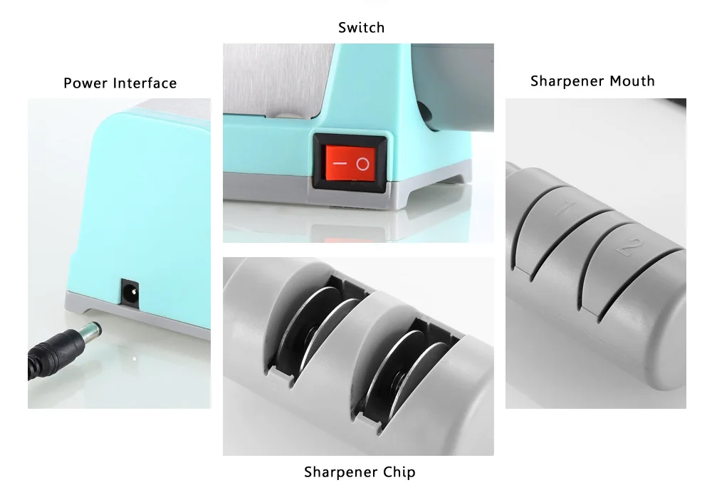 ZHAOLIDA KR007 Electric Diamond Knife Sharpener Speedy Automatic Self-abrasive Tool for Ceramic and Steel Kitchen Knives