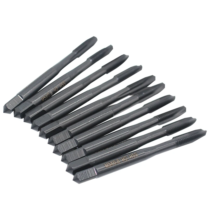 

10pcs M5 0.8 H2 HSS Machine straight groove Tap Machine Screw Thread Metric Tap Drill CNC tool Machine Tool