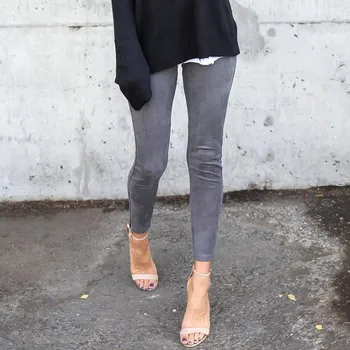 

Women Casual Skinny Stretch Pencil Flat Pants High Waist Solid Vintage Trousers Leggings