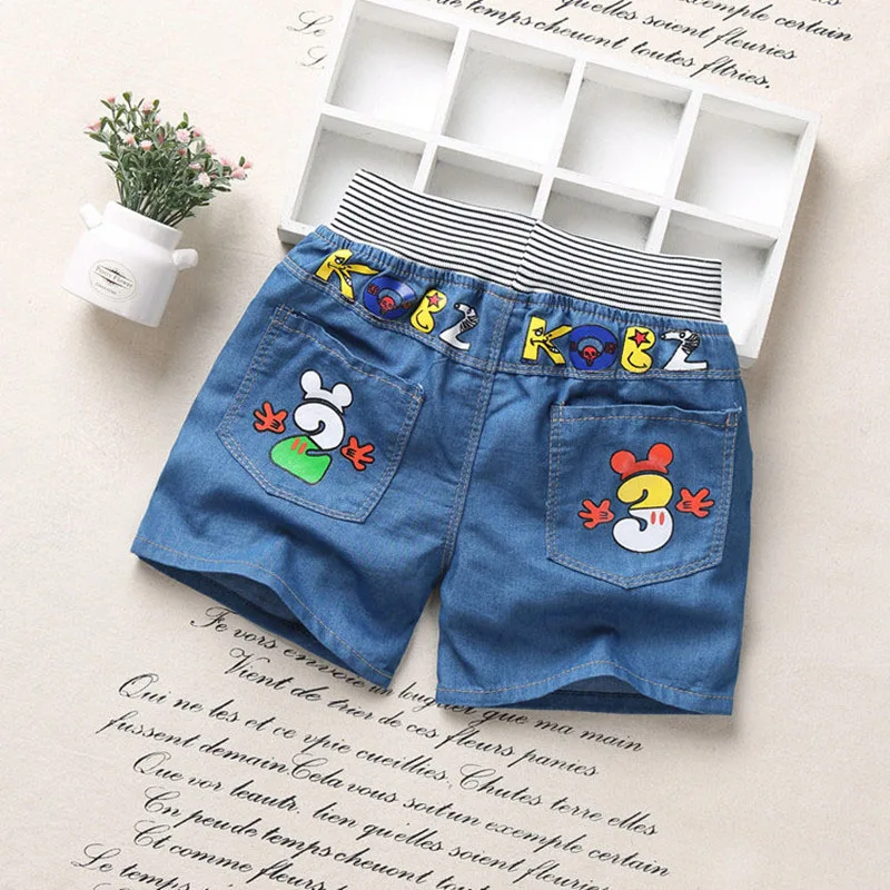 Новая летняя детская одежда джинсы для маленьких мальчиков и девочек детские брюки с рисунком из мультфильмов Шорты Штаны Розничная От 2 до 5 лет - Цвет: o