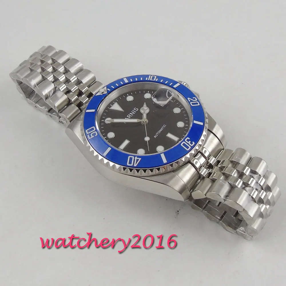 40mm Parnis Watch Mechanical Sapphire Crystal Casual Stainless steel Miyota 8215 Men's Automatic Wa