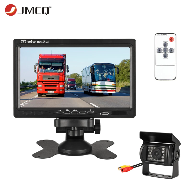 

JMCQ 7" TFT LCD Car Monitor HD Display Reverse Camera Parking System for Car Rearview Monitors Anti-glare Great vision For truck
