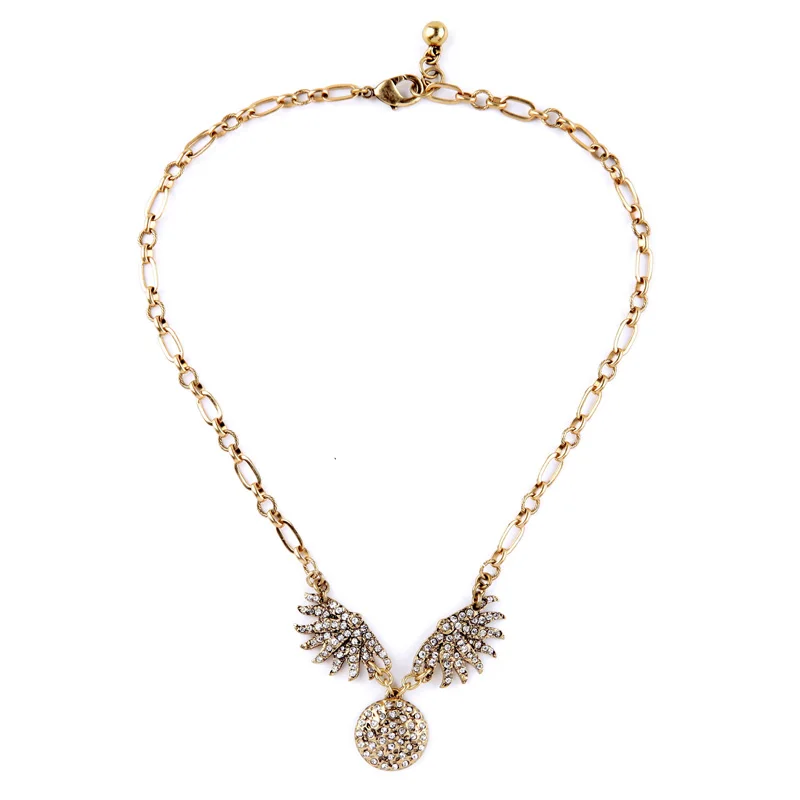 Set Rhinestone Wings Necklaces 