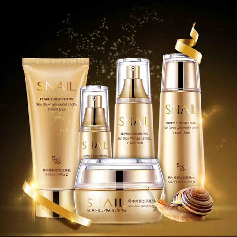 

Image Beauty Snail Liquid Emulsion Set Moisturizing Facial Cleanser Hydrating Toner Moisturizing Milk Set Anti-Aging Oil Control