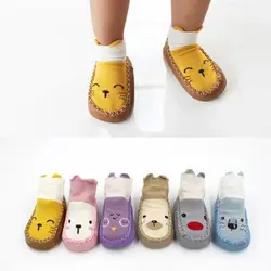 2018 новые детские носки-тапочки нескользящая обувь для малышей носки с мягкой подошвой для новорожденных хлопковые детские носки с