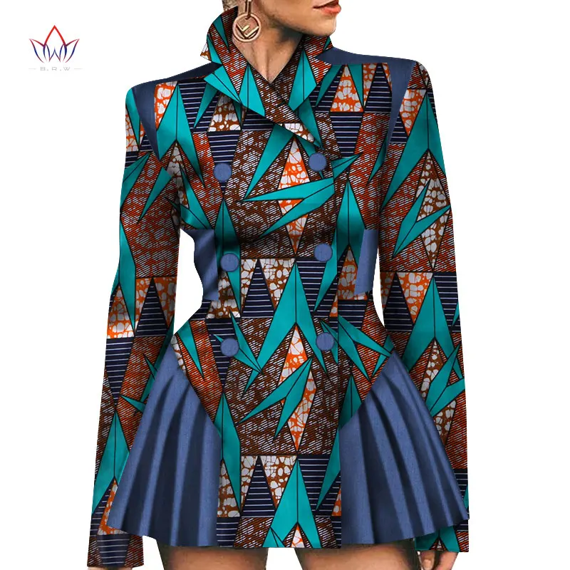 Африканское пальто для женщин 2019, Новая мода хлопок традиционный печати Куртки для Леди Пальто Верхняя одежда короткая блузка Женский WY4398