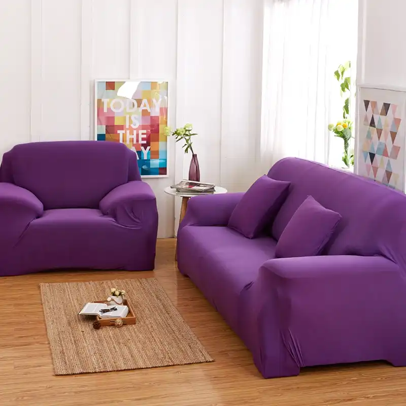 Blue Pink Red Black Purple Color Solid Sofa Cover Spandex Modern Blue Pink Red Black Purple Color Solid
