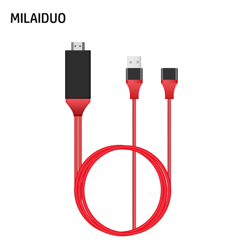 

L7-5 Mirascreen TV Stick Cable for iPhone 8 X 7 6 Plus iPad TV Android Phones to HDMI Adapter Full HD 1080P USB Converter Cable
