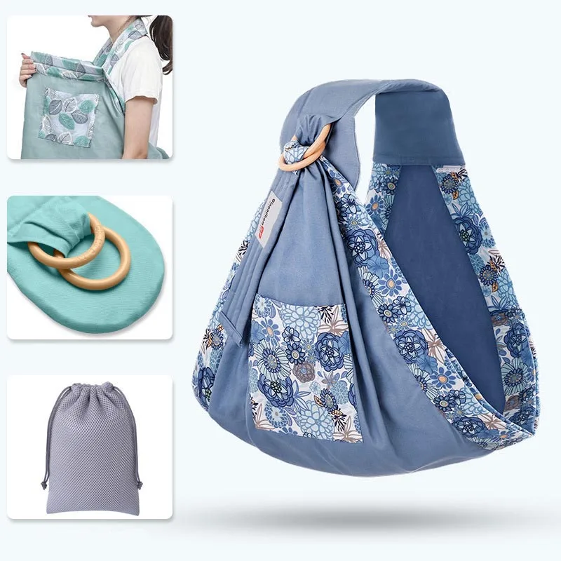 Слинг-кенгуру для новорожденных; мягкая дышащая одежда для младенцев; дышащая накидка в стиле Хипсит для кормления грудью; удобная накидка для кормления - Цвет: Blue B