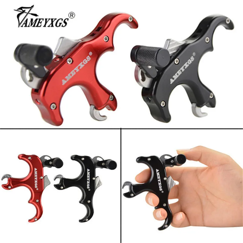 

1pc Archery 3 Finger Compound Bow Release Aid Automatic Thumb Trigger Caliper Releases For Outdoor Hunting Shooting Accessoreis