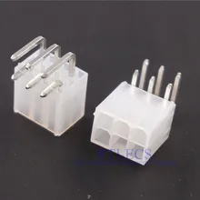 100 шт. 4,2 мм 6 штыревой разъем типа «папа» Pin 0,16" видеокарта GPU PCI-E PCIe Разъем питания под прямым углом через отверстие PCB видеокарта