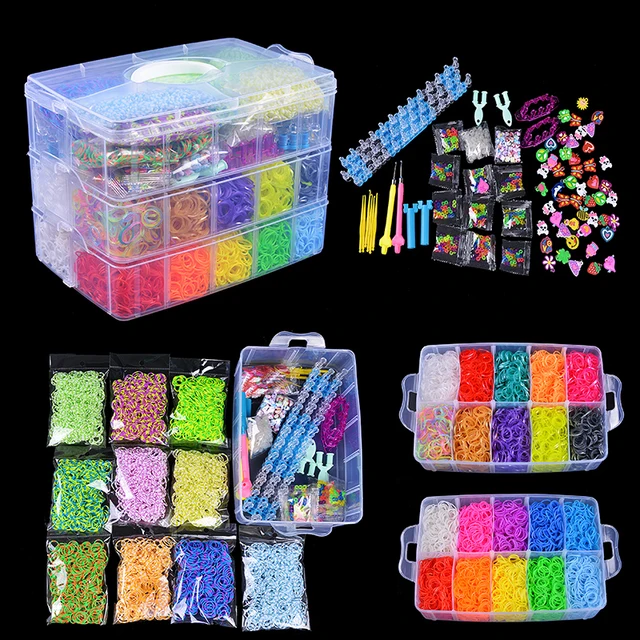 15000 Colourful Rubber DIY Loom Bands Bracelet Children Making Kit Set