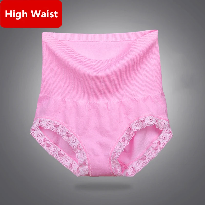 Women High Waist Panties Underwear Lace Abdomen Underwear Solid Breathable High Quality Seamless Briefs Culotte Woman Panties