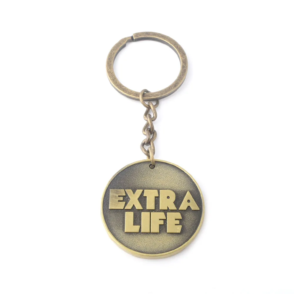 

Ready Player One Keychain Antique Bronze Bitcoin EXTRA LIFE Coin Pendant Key Chain Women Men Fans Car Keyring Souvenir Jewelry