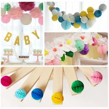 

5pcs 8inch Popular Round Tissue Paper Honeycomb Balls of Lantern Flowers Pastel Wedding Mariage Baby Shower Party Decorations