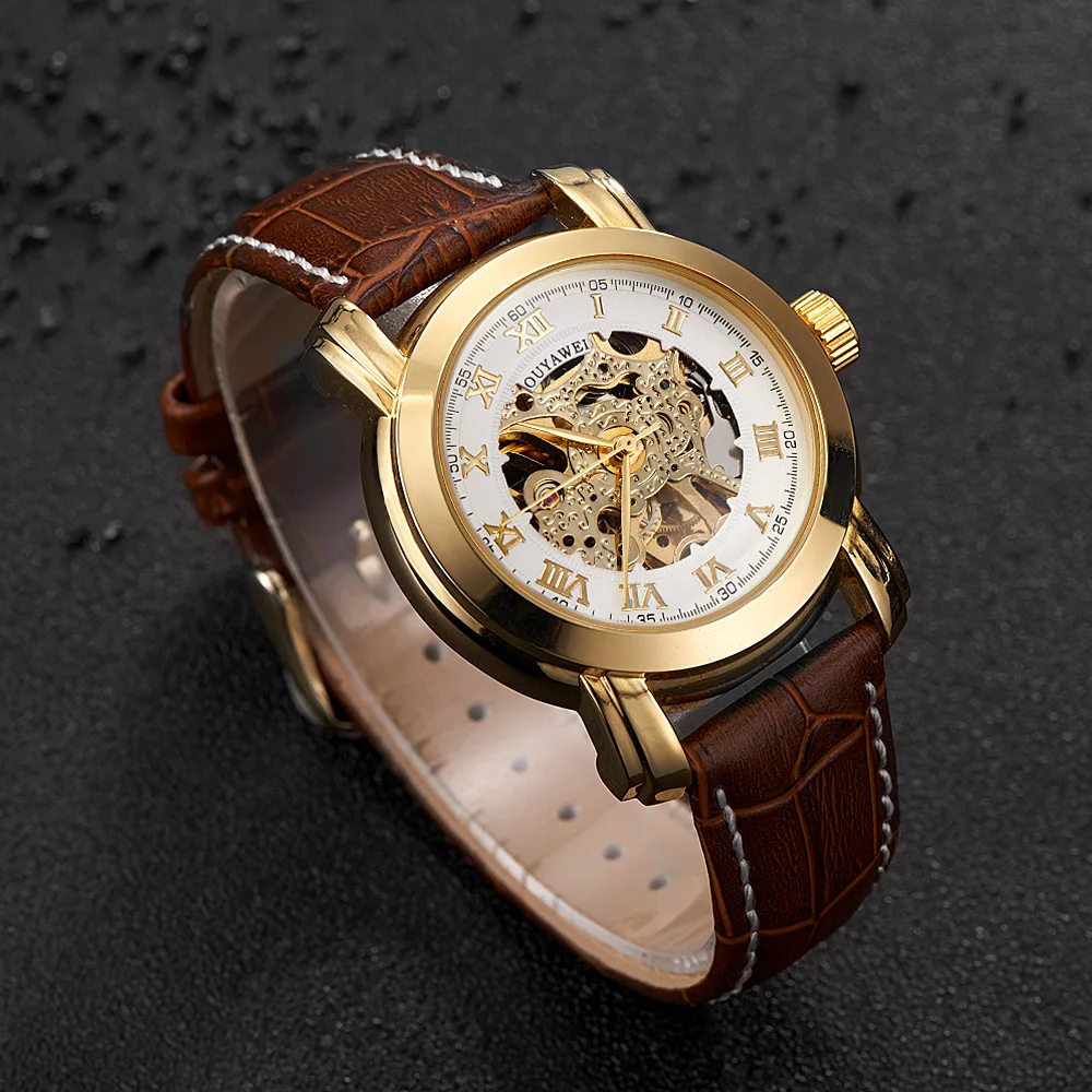 Montre Homme OYW Скелет Мужские автоматические часы механические мужские бизнес модные