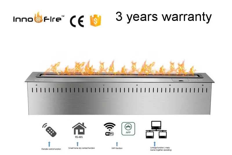 Этанол горелки для 48 дюймов дистанционного управления серебра или черный Интеллектуальный этанол камин