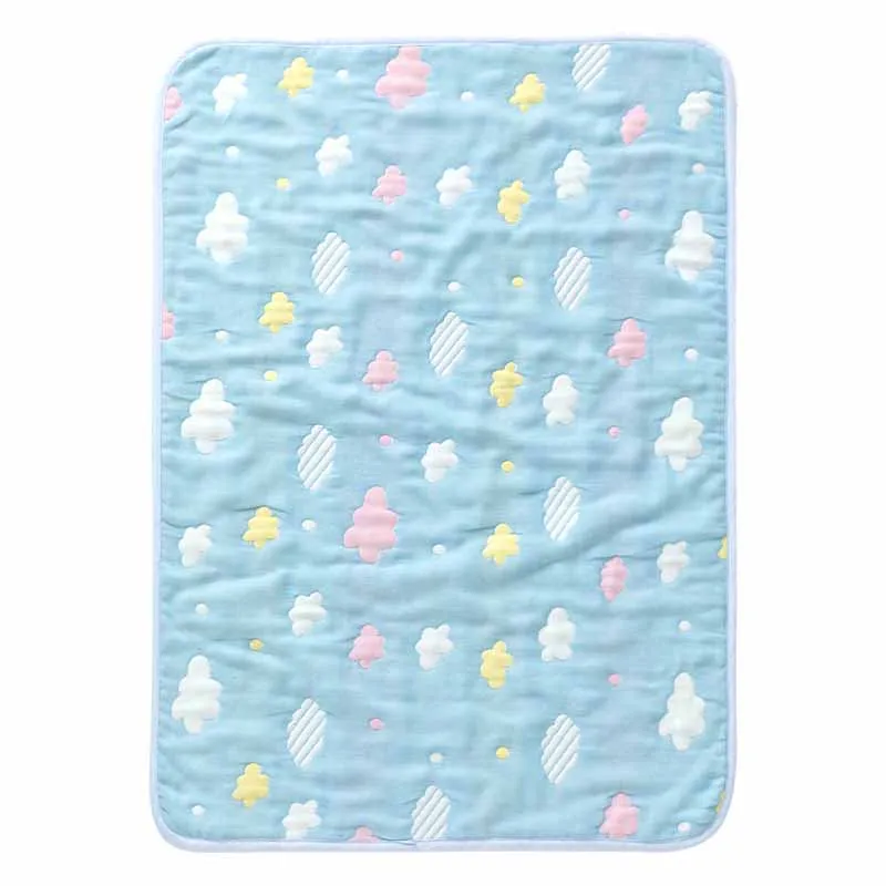 50 см* 70 см экологический коврик для подгузников для новорожденных и младенцев, впитывающий хлопковый водонепроницаемый матрас, простыня для пеленания - Цвет: blue cloud