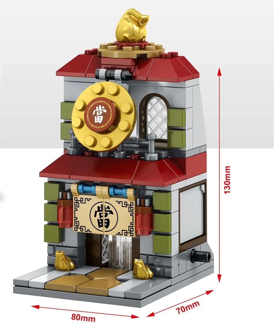 Blocos chinatown sembo bonito micro loja Tipo : Mini Street Shop Blocks Series