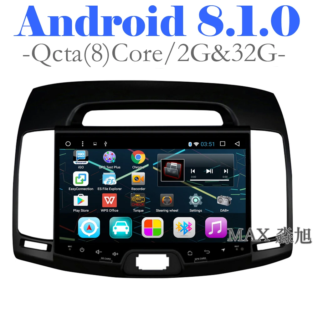 MAX 2G 32G восемь ядер Android 8.1.0 автомобильный DVD для Hyundai Elantra 2007 2011 Радио RDS Bluetooth