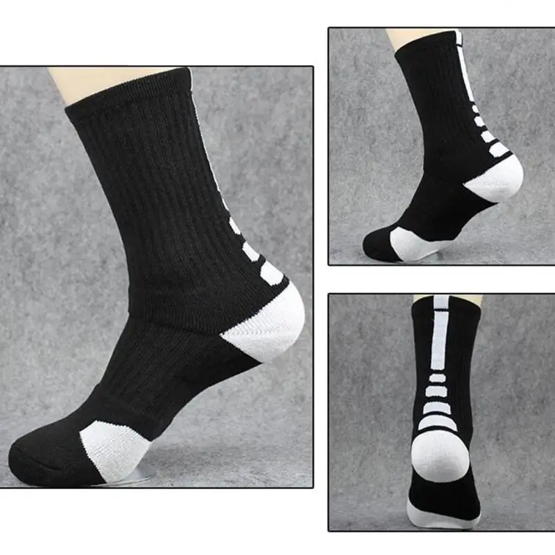 New High Quality Men Elite Running Socks Men Basketball Cycling Socks Compression Socks Cotton Towel Bottom Men's socks