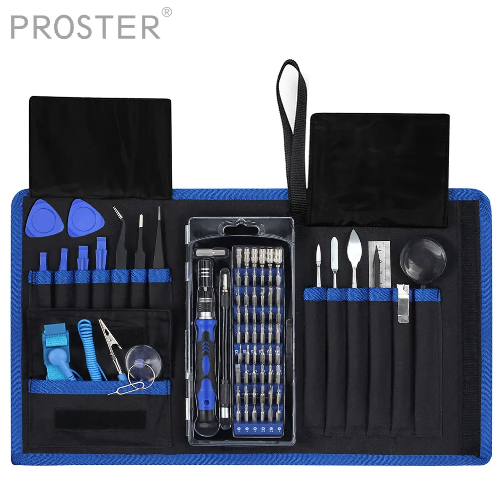 

Proster 78 in 1 Magnetic Screwdriver Set with Muti 54 Bits Precision Driver Repair Tool with Carry Bag