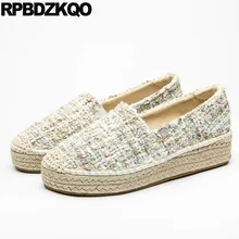 Конопля криперы обувь на платформе тканый женщин веревка лифт последний Толстая подошва воздухопроницаемый солома Muffin плоские эспадрильи дизайнер Круглый носок мода европейская весенняя осень красивая Мода отправка