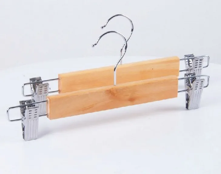 1PC Wooden white trouser hangers adults wood hangers trouser pants with