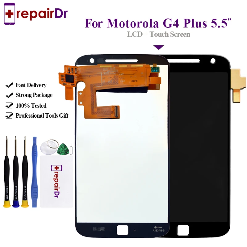 

Original Lcd For Motorola Moto G4 Plus Display Xt1644 Xt1640 Xt1641 Touch Screen Digitizer Assembly 5.5'' For Moto G4 Plus Lcd