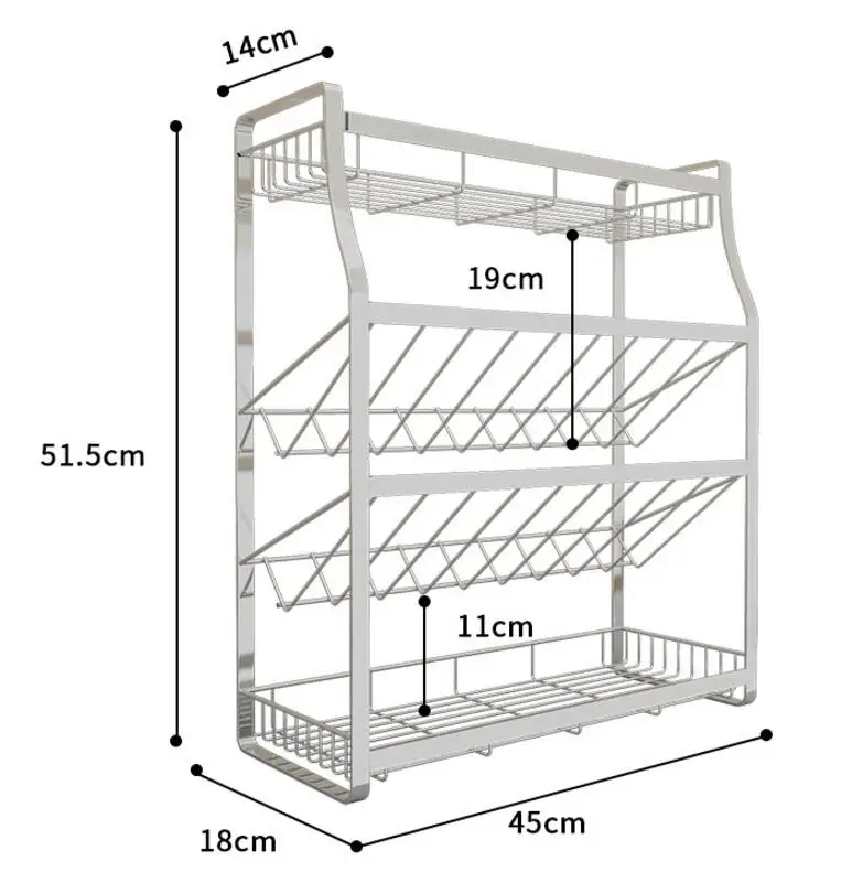 Кухонная полка для приправ бытовой столешницы масло, соль, соевый соус и уксус бутылка для приправ полка